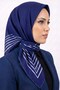 Women's Blue Striped Organic Cotton Soft Scarf