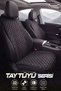 Thai Feather Auto Seat Cushion Set with Pockets & Anti-Sweat Back - Seat Protection Cover (Front & Rear Full Set)