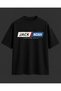Men's Black Comfortable Unisex Printed Oversize T-Shirt