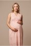 Women's Powder Linen Scalloped New Season 2-Piece Maternity Nightgown Set with Dressing Gown - 5