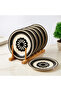 6 Piece Bonicco Porcelain Cake Plate Set Black Modern