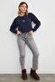 3 Thread Bow Embroidered Crop Sweatshirt - 3