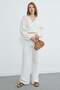 Front Tie-Detail Bat Sleeve Blouse - 4