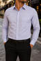 Men's Purple Classic Shirt Regular Fit Long Sleeve 100% Cotton Breathable Stylish Office Casual