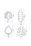 symj-1set 4 pcs/set Palm Monstera Deliciosa Leaf Cutter Gum Paste Flowers Cake Decorating Cutter Fon - 6