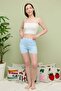 Star Patterned Elastic Waist Shorts - 2