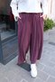 Women's Modal Cupra Elastic Waist Adjustable Lace-Up Wide Leg Loose Trousers 3207 Plum - Special Series - 3