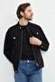 Zippered Pocket Judge Collar Denim Jacket - 4