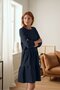 Women Solid Midi Dress, Navy