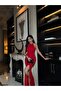 Scuba Crepe Fabric Dress Red 583176 - 2
