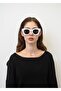 Unisex Cat Eye Sunglasses White Frame Smoked Glass Iris C4 - 2