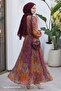 Ethnic Pattern Buttoned Tan Chiffon Dress - 2