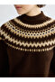 Esvab • Modern & Distinctive Half Fisherman Roba Collar Embroidered Women's Knitwear Sweater - 4