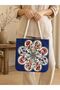 Women's Chinese Woven Shoulder Bag Casual Tote Bag - 3