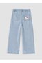 Two Mt Shop Quality Lcw Kids Blue Wideleg Hello Kitty Printed Girls' Jean Pants - 4