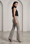 Vera High Waist Grey Genuine Stretch Leather Spanish Flare Pants - 2
