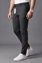 Men's Smoked Color Quality Flexible Lycra Slim Fit Fabric Trousers - 3