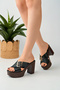 Tly-776 Thick Heel Buckle Crossed Slippers - 4