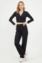 Ribbed V-Neck Crop 2-Piece Set