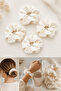 100% Cotton Muslin Buckle Set of 4 |   Soft Textured Scrunchie Hair Clip - 3