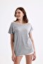 One-Shoulder, Low-Cut, Boat-Neck Viscose Mercerized Fabric Grimelange T-Shirt