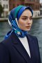 Silk Twill Geometric Pattern - Mint Green 90X90 Scarf Planting Shape: Hand Sewing