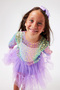 Multicolored Long Sleeve Starry Girl's Tulle Crop Top - 3