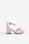 Pink Glitter Bow Girls' Heeled Shoes - 2