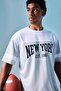 Quick-Drying Oversized Short-Sleeved Printed Light Gray T-Shirt H2908Ax26Sm