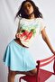 100% Cotton Oversized Crew Neck Printed Short Sleeve Ecru T-Shirt I1664Ax26Sm