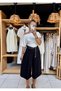 Women's White Color Boat Neck Short Sleeve Modal Blouse - 2