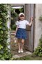 Girl's Tulle Sleeves Combed Cotton Top and Denim Skirt Set - Age 3/12 - 31734 - 2