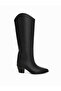 Leo Women's XL Cut Wide Toe Thick Heeled Boots C320-Black - 7