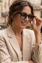 Women Uv400 Black Square Gradient Glass Sunglasses 23037 C2D - 3