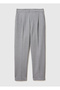 Women's Gray Melange Elastic Waist Pants - 2