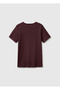 Women's brown 100% cotton logo printed crew neck t-shirt - 2