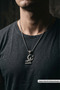 Moon Star Wolf Handcrafted Stainless Steel Chain Men's Necklace - 2