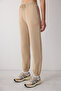 Beige High Waist Dkiş Detailed Patrizia Sweatpants - Saude Collection - 2