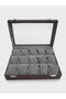Brown 15-Compartment Faux Leather Velvet Interior Watch Organizer - 4