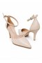 Nude Skin 8.5 cm Belt Strap Pointed Toe Stiletto Thin Heels Women's Shoes - 4
