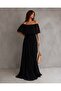 Black Pleated Chiffon Long Evening Dress 582848 - 3