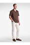 Regular Fit Turn-Down Collar Cotton-Linen Blend Short Sleeve Shirt
