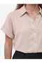 Modal Fabric Folded Detailed Short Sleeve Oversize Shirt - 5