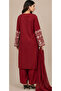 Women’s Mehroon Embroidered 3-Piece Suit - 3