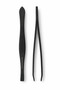 Flat Tip Matte Black Tweezers – Stainless Steel Eyebrow Plucking and Feather Removal Tweezers - 3