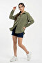 Women's Single Pocket Oversize Linen Shirt 1073 - A.Khaki - 2