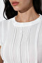 بلوزة نسائية محبوكة بدون أكمام ومرنة 1461 - أبيض - 3