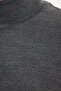 Men's Slim Fit Full Throat Collar Solid Wool Gray Knitwear Sweater - 7