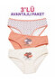 Girls' Cotton Lycra Panties - Colorful Comfortable Flexible Underwear 3-Pack 6747