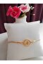 Gold Mother of Pearl Adjustable Women's Gold Elevator a Letter Bracelet - 3